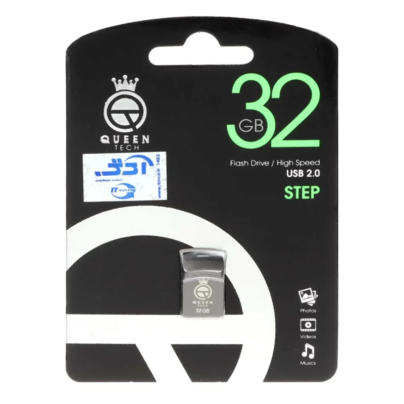 Queen Step USB2.0 Flash Memory - 32GB (گارانتی مادام العمر شرکت آی تین) مشکی - تصویر 2