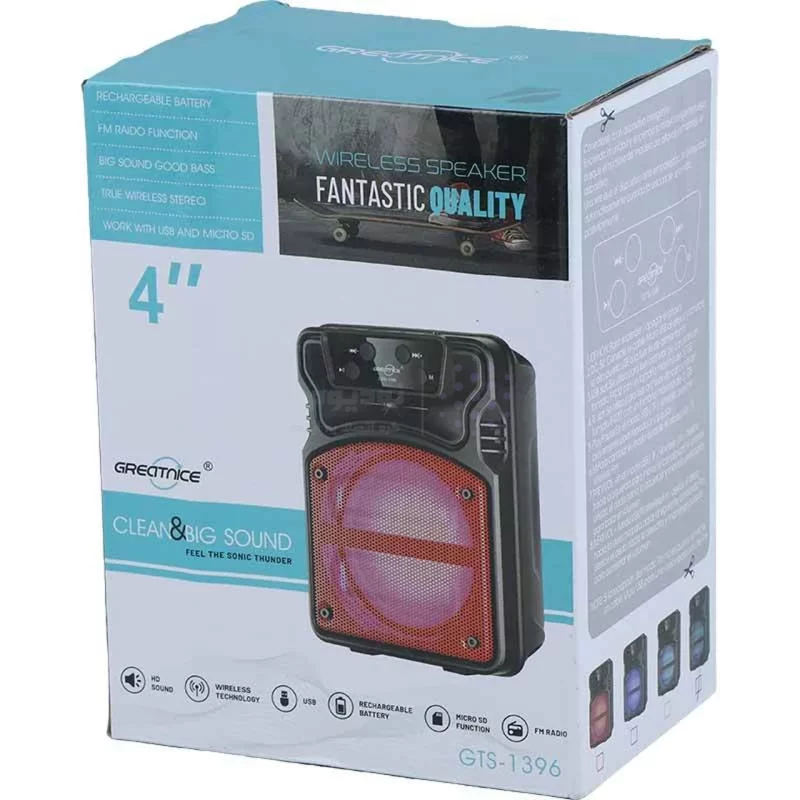 اسپیکر بی سیم GreatNice مدل GTS-1396 - مشکی آبی - TCO - تصویر 6