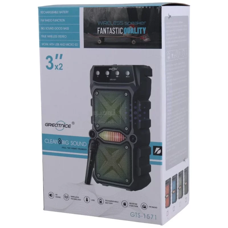 اسپیکر بی سیم GreatNice مدل GTS-1571 - مشکی آبی - TCO - تصویر 7