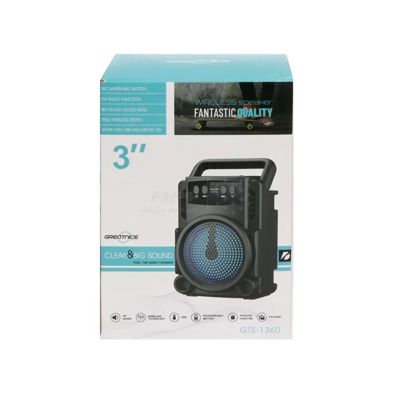 اسپیکر بی سیم Greatnice مدل GTS-1360 - مشکی - TCO - تصویر 6
