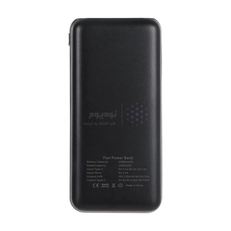 پاوربانک (PD و فست شارژ) Green Lion 20W 20000mAh مدل GNRME20KPD2BK - مشکی (گارانتی 6 ماهه شرکتی) - تصویر 3
