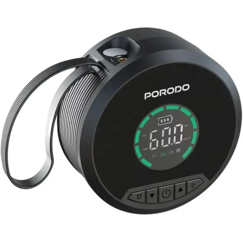 پاوربانک فست شارژ ، جامپ استاتر و پمپ باد تایر Porodo 8000mAh مدل GAGEFIT PDCC218BK - مشکی (گارانتی 12 ماهه بامداد) - تصویر 2