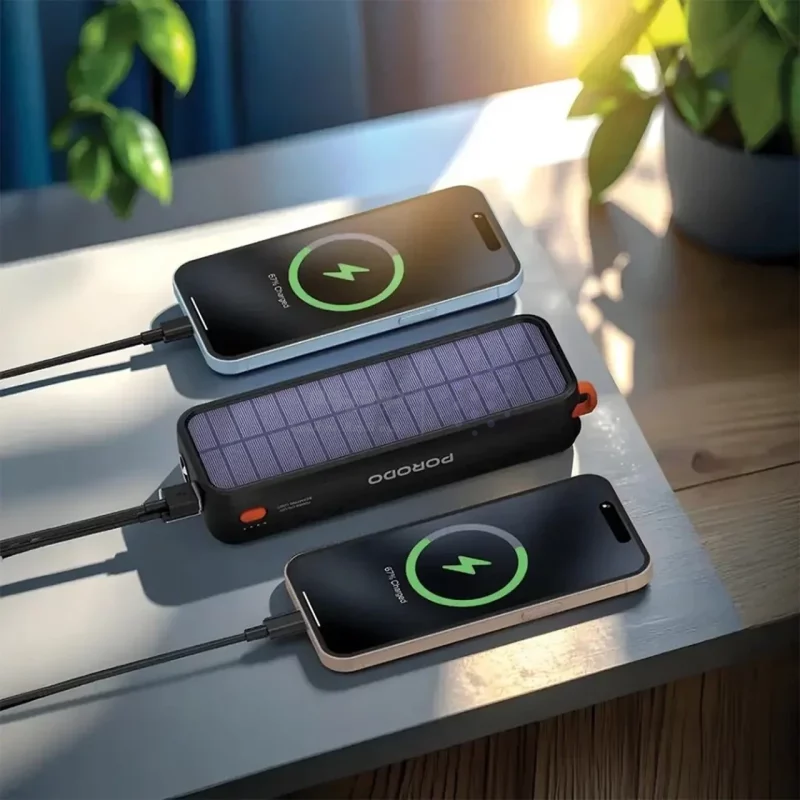 پاوربانک PD و فست شارژ Porodo 22.5W 20000mAh مدل PDPBAS149BK - مشکی (گارانتی 6 ماهه شرکتی) - تصویر 4