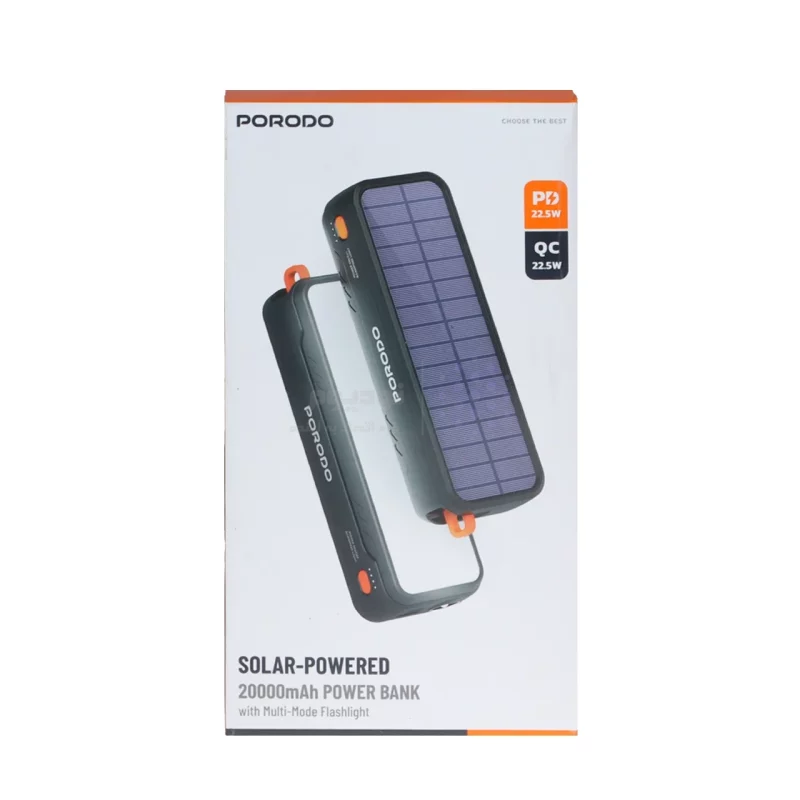 پاوربانک PD و فست شارژ Porodo 22.5W 20000mAh مدل PDPBAS149BK - مشکی (گارانتی 6 ماهه شرکتی) - تصویر 5