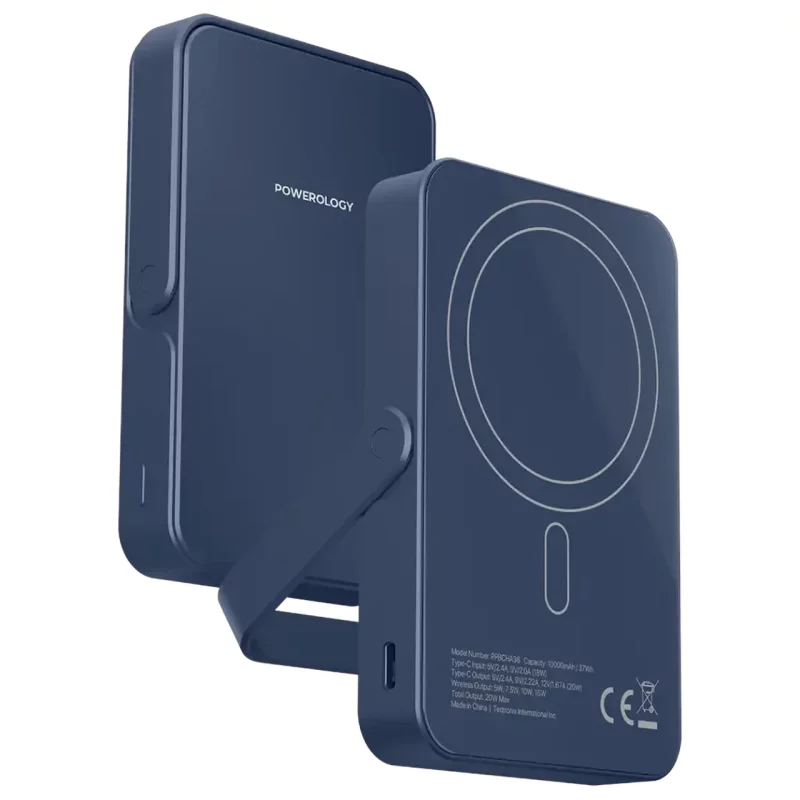 پاوربانک PD و فست شارژ Powerology 20W 10000mAh مدل Spetemor Magsafe PPBCHA36BU - آبی (گارانتی 6 ماهه شرکتی) - تصویر 2