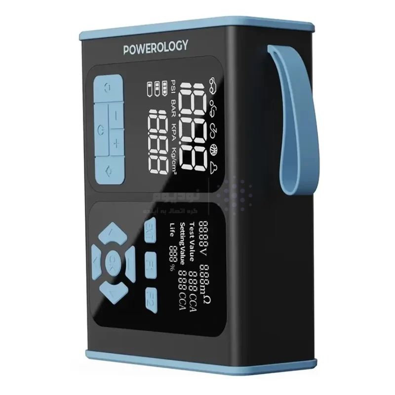 جامپ استارتر و پمپ باد تایر پاوربانک PD و فست شارژ Powerology 20W 15200mAh مدل PPBCHA95BKBU - مشکی آبی (گارانتی 6 ماهه شرکتی) - تصویر 3