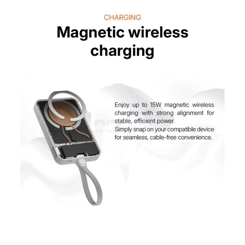 پاوربانک وایرلس و فست شارژ Glorimi 22.5W 10000mAh مدل LIGHTCORE MAG - سفید (گارانتی 18 ماهه شرکتی) - تصویر 13