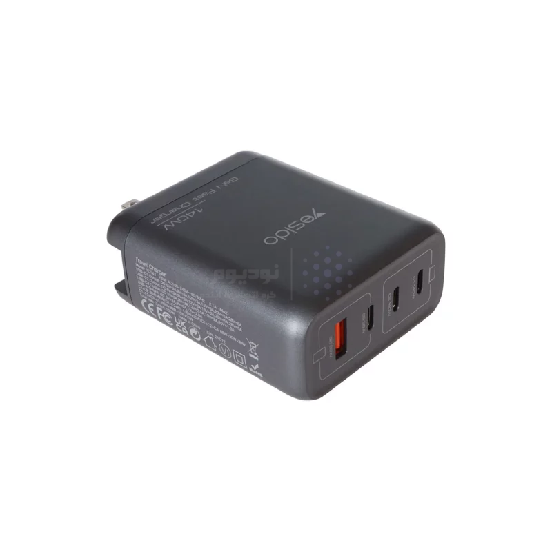 شارژر دیواری PD و فست چهار پورت 140 وات Yesido مدل YC143 - مشکی (گارانتی شش ماه تعویض نیکان همراه) مجهز به فناوری GAN - تصویر 5
