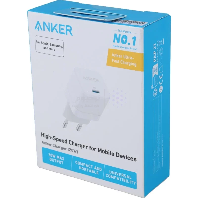 شارژر دیواری PD و فست تک پورت ANKER مدل A2149L23 20W - سفید (گارانتی 18 ماهه شرکتی) - تصویر 4