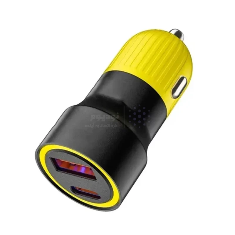 شارژر فندکی فست دو پورت مدل YY-C43 48W - مشکی زرد - RH - تصویر 3
