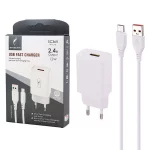 شارژر دیواری فست تک پورت Sky Dolphin مدل SC36V 12W به همراه کابل شارژ اندروید - سفید - TCO