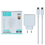 شارژر دیواری PD و فست تک پورت Sky Dolphin مدل SC16T 45W به همراه کابل شارژ Type-C To Type-C- سفید - TCO