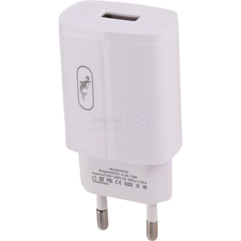 شارژر دیواری فست تک پورت Sky Dolphin مدل SC06V 12W به همراه کابل شارژ اندروید - سفید - TCO - تصویر 3