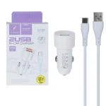 شارژر فندکی فست دو پورت Sky Dophin مدل SZ30T 12W به همراه کابل شارژ Type-C - سفید - TCO