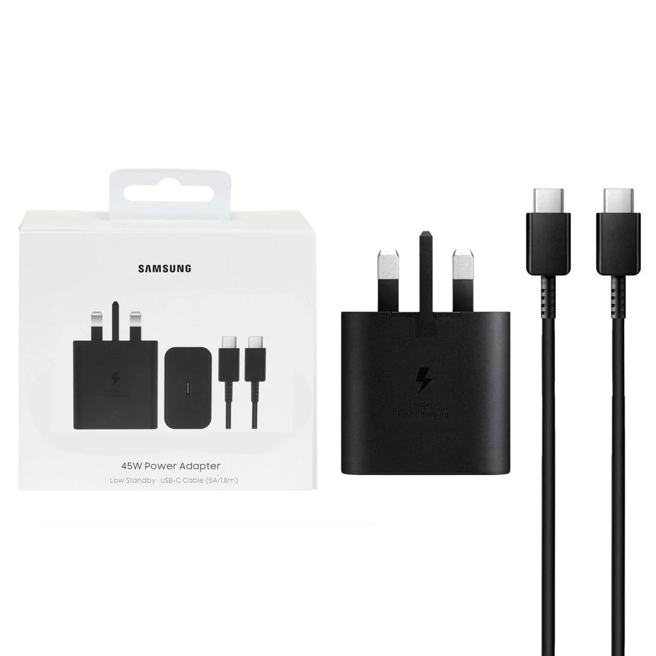 1585-4653808-1 شارژر دیواری سه پین PD و فست تک پورت Samsung مدل EP-T4511 45W به همراه کابل شارژ Type-C To Type-C - مشکی - NZR (گارانتی 6 ماهه شرکتی) - تصویر 1