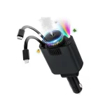 شارژر فندکی فست 3 پورت خوشبو کننده و نورپرداز خودرو مدل D1 - خاکستری