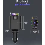 شارژر فندکی فست 3 پورت خوشبو کننده و نورپرداز خودرو مدل D1 - خاکستری - تصویر 4