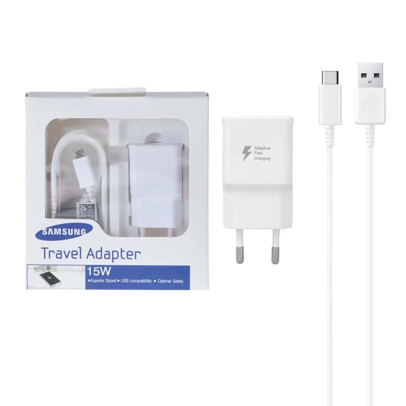 شارژر دیواری فست تک پورت Samsung مدل EP-TA200 - به همراه کابل شارژ Type-C - سفید (گارانتی 6 ماهه نیکان همراه) - تصویر 2