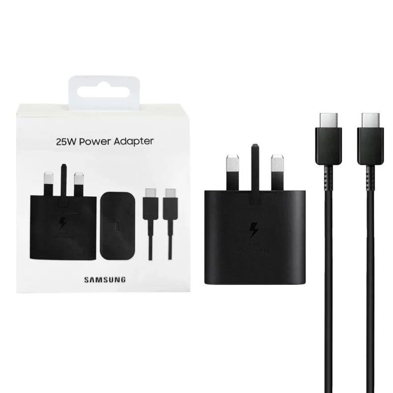 شارژر دیواری سه پین PD و فست تک پورت Samsung مدل EP-T2510 25W به همراه کابل شارژ Type-C To Type-C - مشکی - RYL (گارانتی 6 ماهه تعویض شرکتی) - تصویر 2