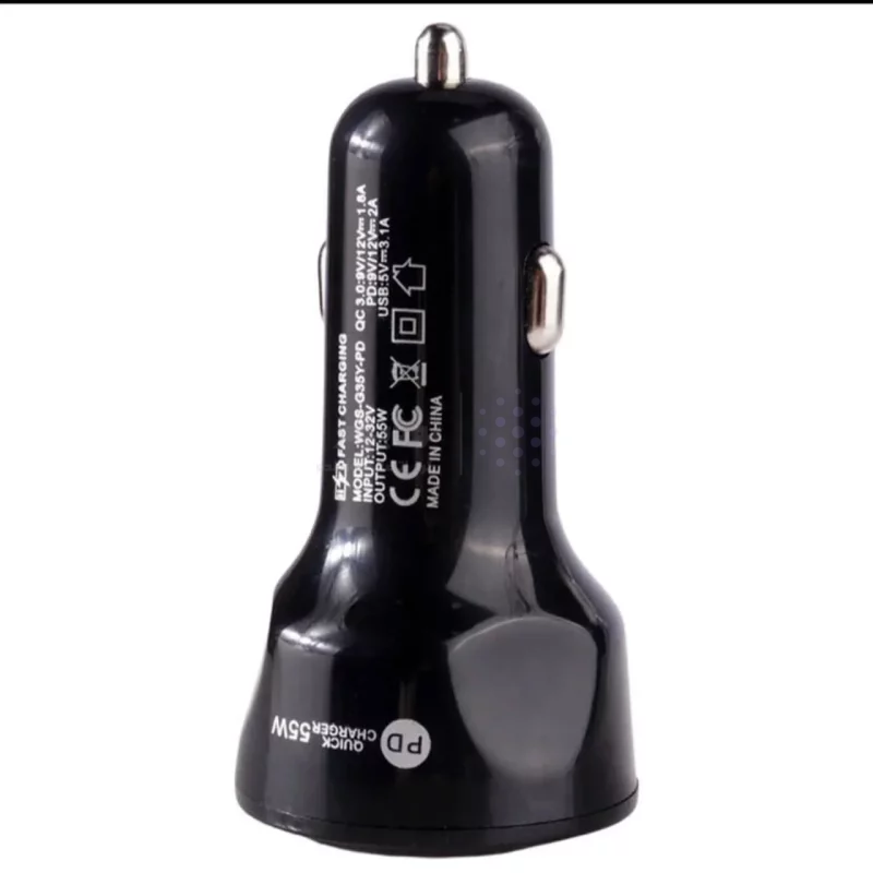 شارژر فندکی PD و فست سه پورت مدل TYJP 55W - مشکی - RH - تصویر 3