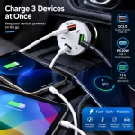 شارژر فندکی PD و فست سه پورت مدل TYJP 55W - مشکی - RH - تصویر 5