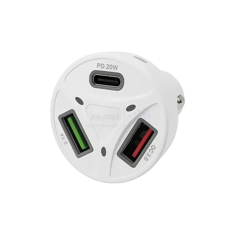 شارژر فندکی PD و فست سه پورت مدل TYJP 55W - سفید - RH - تصویر 4