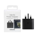 شارژر دیواری سه پین فست و PD تک پورت Samsung مدل T1510 15W - مشکی (گارانتی 6 ماهه شرکتی)