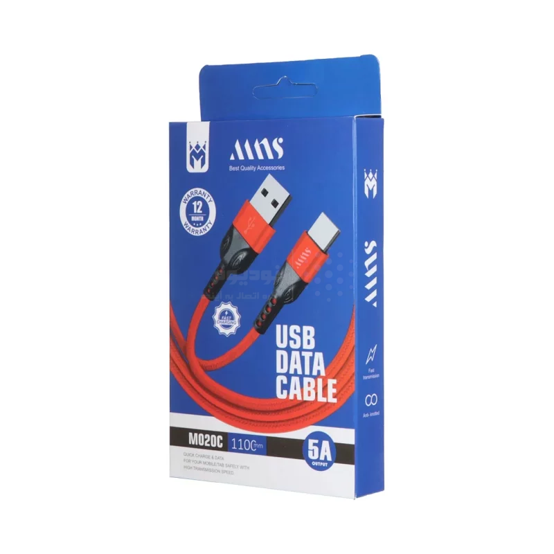کابل شارژ کنفی فست 1.1 متری MNS Type-C مدل M020C - مشکی - SMO - تصویر 4