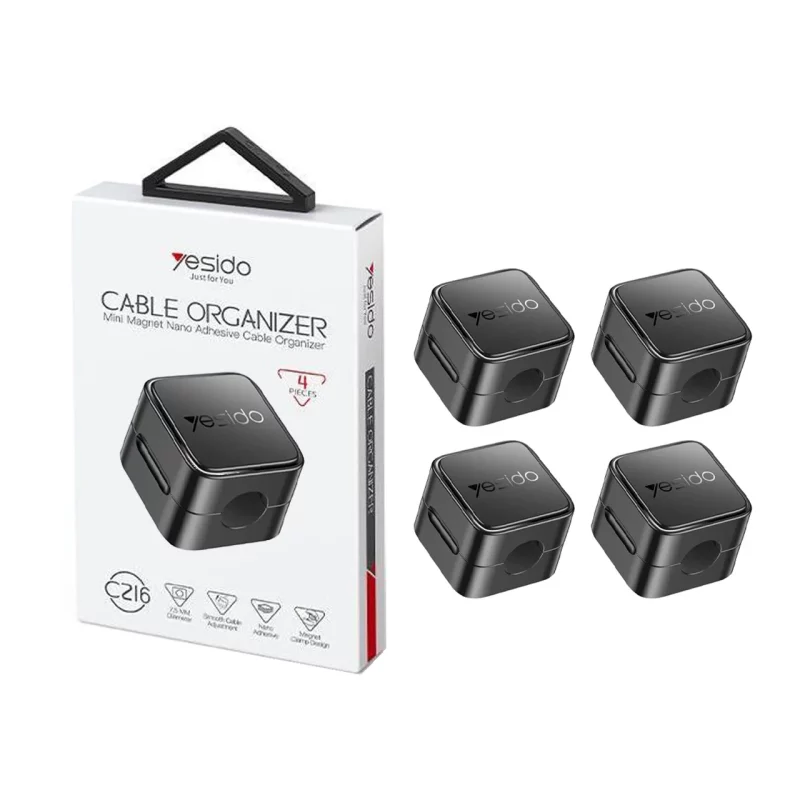 نگه دارنده کابل Yesido مدل C216 - مشکی (بسته 4 عددی) - تصویر 2