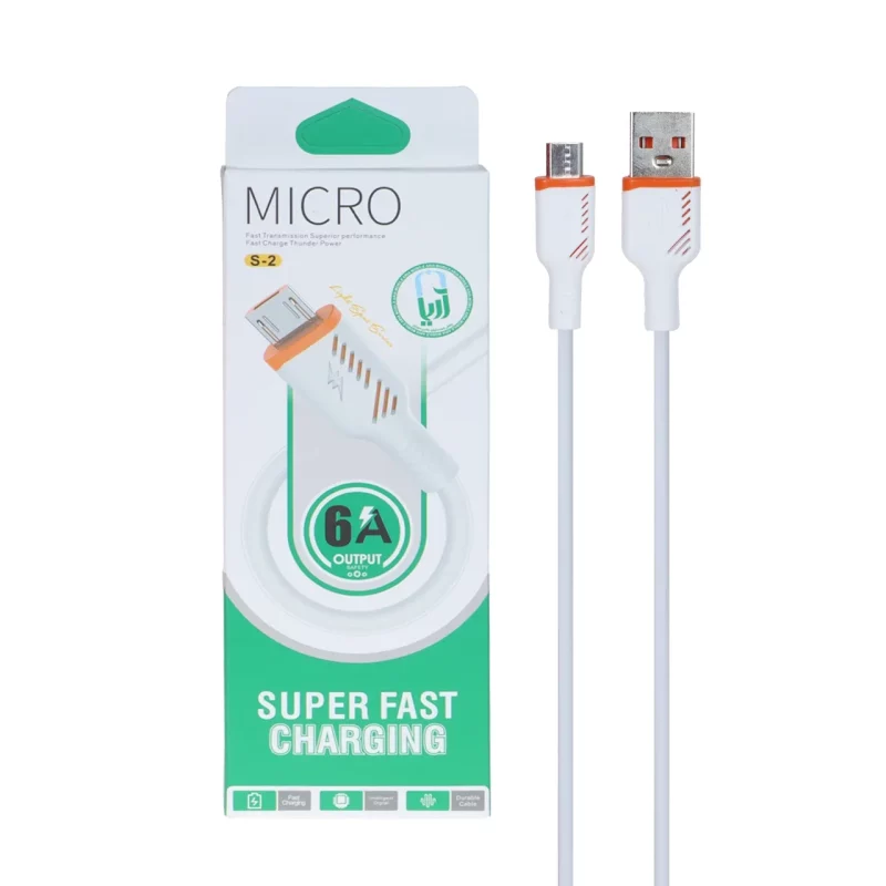 کابل شارژ فست اندروید Aria مدل S-2 - سفید - ARY - تصویر 2