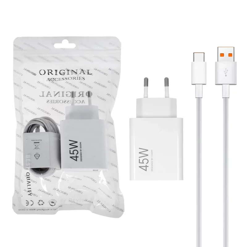 شارژر دیواری فست سرکارتنی تک پورت Xiaomi مدل MDY-17-EF 45W به همراه کابل شارژ Type-C - سفید (گارانتی شش ماهه نیکان همراه) - تصویر 2