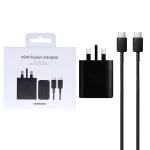 شارژر دیواری PD و فست Samsung مدل EP-T4511 45W به همراه کابل شارژ Type-C To Type-C - مشکی - RH