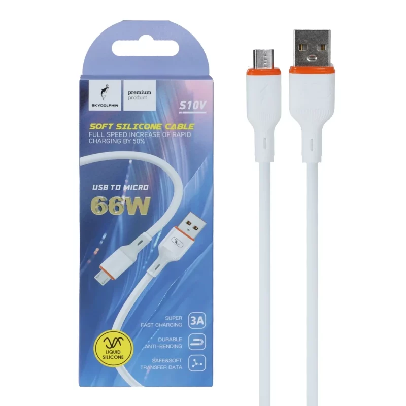 کابل شارژ فست اندروید Sky Dolphin مدل S10V - سفید - TCO - تصویر 2