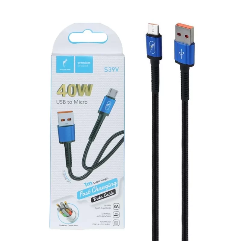 کابل شارژ فست اندروید Sky Dolphin مدل S39V - مشکی - TCO - تصویر 2