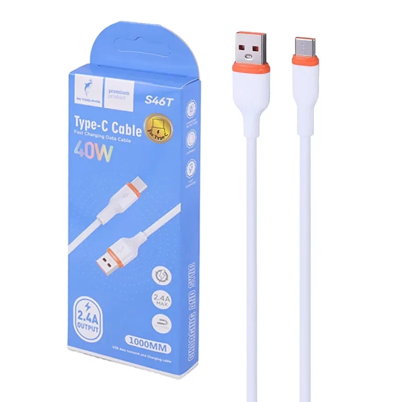 کابل شارژ فست Sky Dolphin Type-C مدل S46T - سفید - TCO - تصویر 2