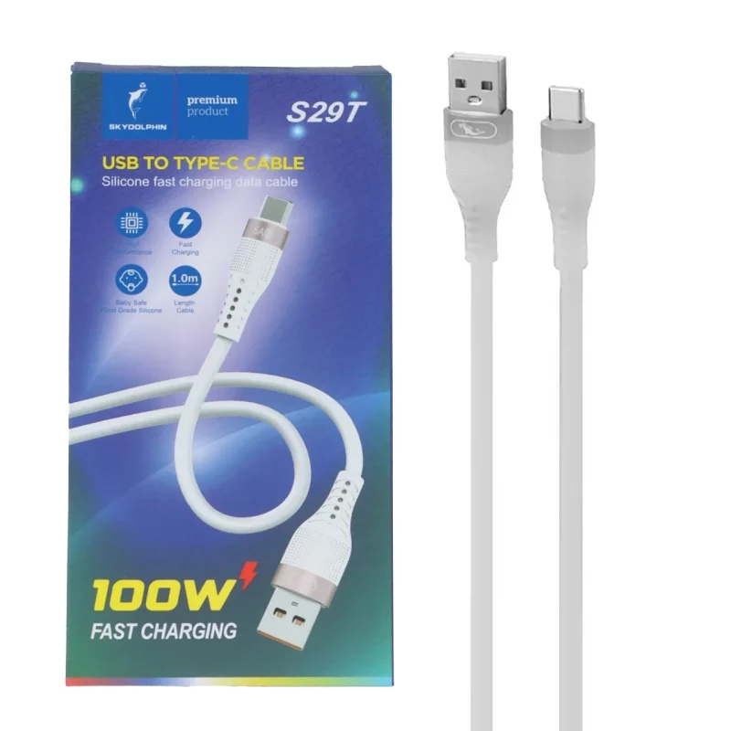 کابل شارژ فست Sky Dolphin Type-C مدل S29T - سفید - TCO - تصویر 2
