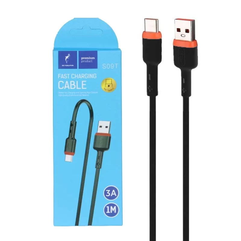 کابل شارژ فست Sky Dolphin Type-C مدل S09T - مشکی - TCO - تصویر 2