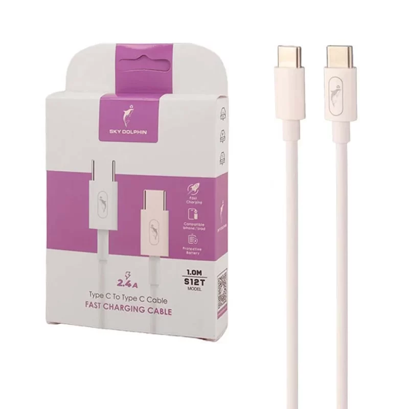 کابل شارژ فست Sky Dolphin Type-C To Type-C مدل S12T - سفید - TCO - تصویر 2