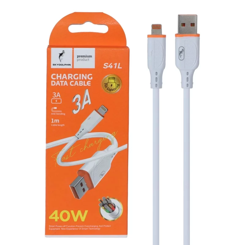 کابل شارژ فست آیفون Sky Dolphin مدل S41L - سفید - TCO - تصویر 2