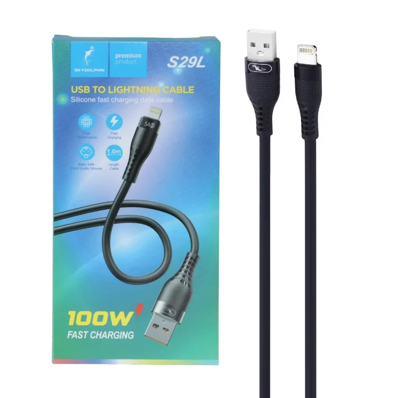 کابل شارژ فست آیفون Sky Dolphin مدل S29L - مشکی - TCO - تصویر 2