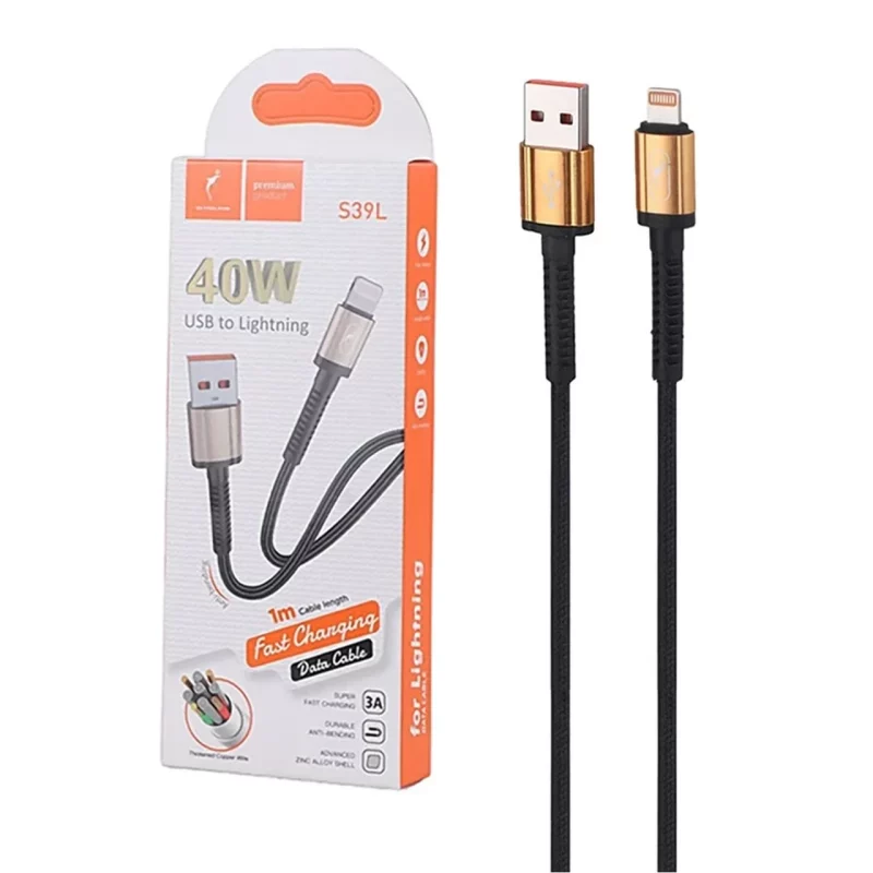 کابل شارژ فست آیفون Sky Dolphin مدل S39L - مشکی - TCO - تصویر 2