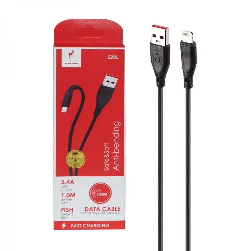 کابل شارژ فست آیفون Sky Dolphin مدل S20L - مشکی - TCO - تصویر 2