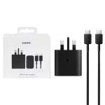 شارژر دیواری سه پین PD و فست تک پورت Samsung مدل EP-T4511 45W به همراه کابل شارژ Type-C To Type-C - مشکی - NZR (گارانتی 6 ماهه شرکتی)