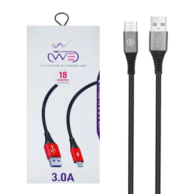 کابل شارژ فست اندروید We-net Plus مدل ETW 005 - مشکی خاکستری - تصویر 2