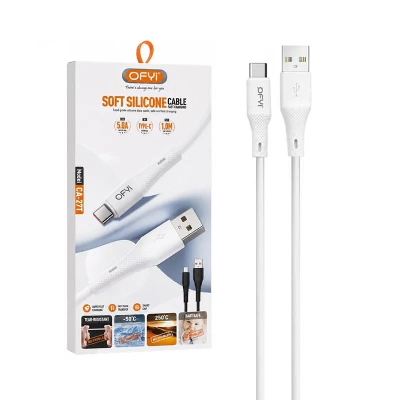 کابل شارژ فست Ofyi Type-C مدل CA-27T - سفید - تصویر 2
