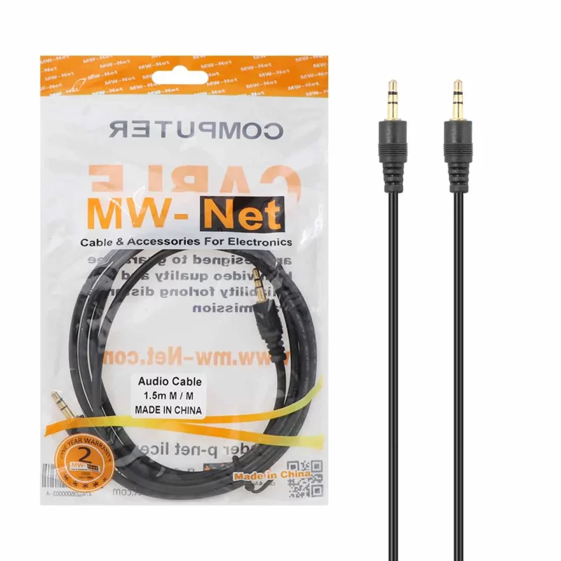 کابل صدا 1 به 1 طول 1.5 متر MW-Net-مشکی - تصویر 2