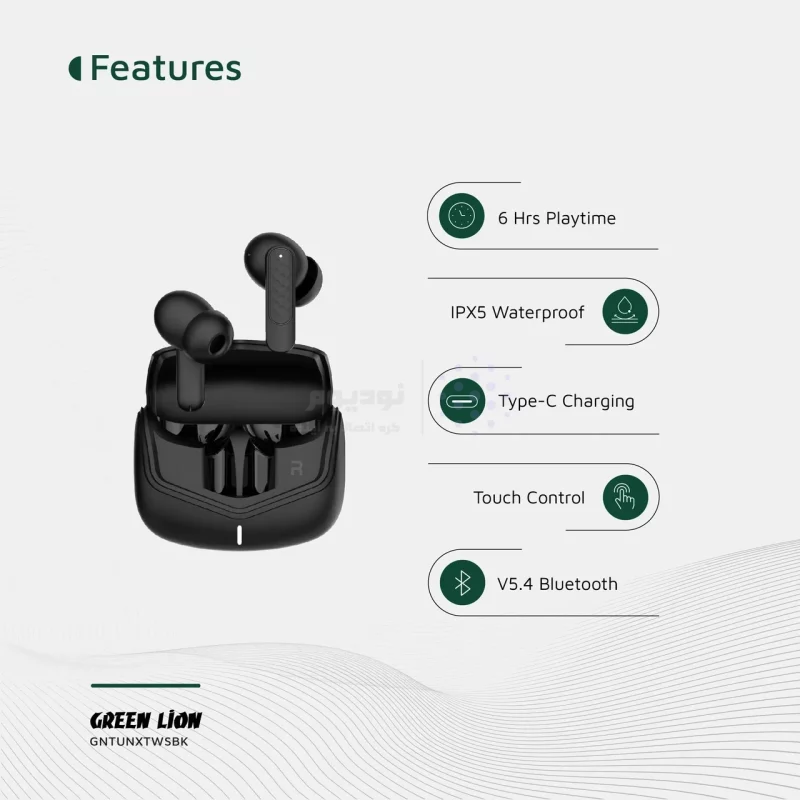 ایرفون بی سیم Green Lion مدل TUNE X ANC GNTUNXTWSBK - مشکی (گارانتی 6 ماهه شرکتی) - تصویر 12