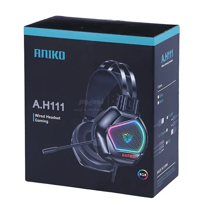 هدفون باسیم گیمینگ Aniko مدل A.H111 - مشکی - RYL - تصویر 7
