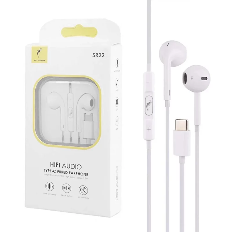 هندزفری باسیم Sky Dolphin Type-C مدل SR22 - سفید - TCO - تصویر 2
