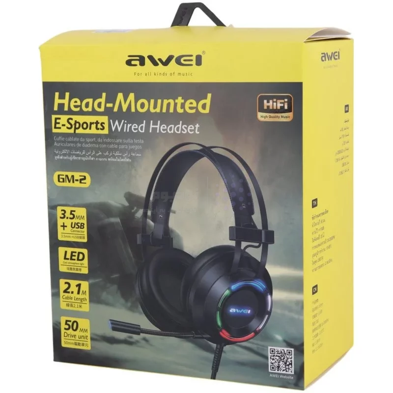 هدفون با سیم awei مدل GM-2 - مشکی - RYL - تصویر 7
